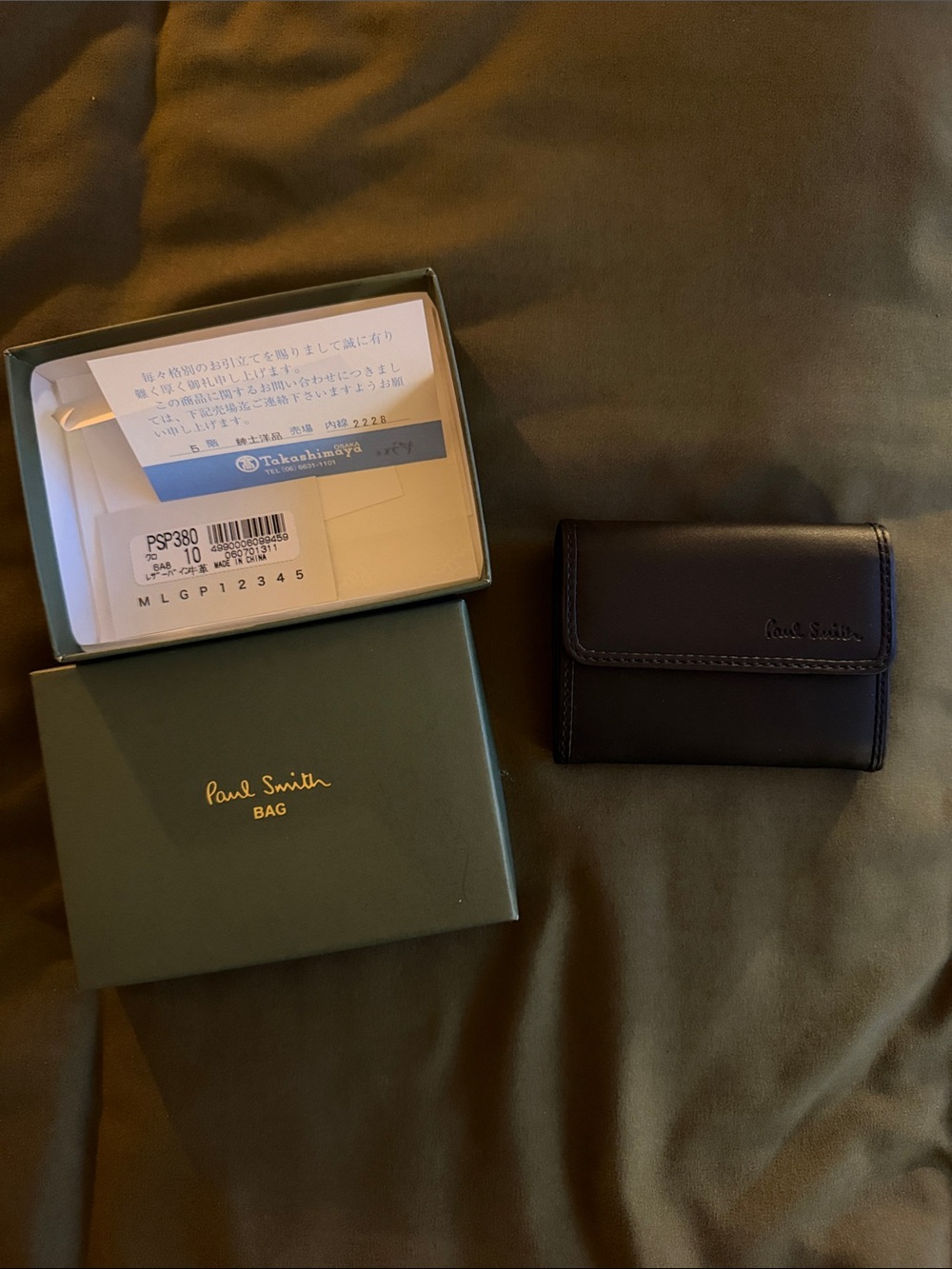 {PAUL SMITH} new black leather small wallet